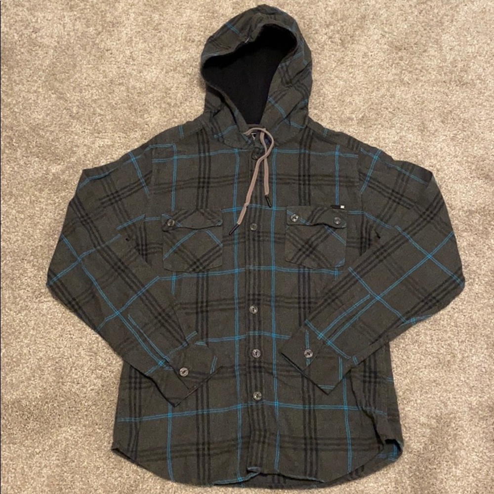 Billabong men’s hooded lightweight buttonfront